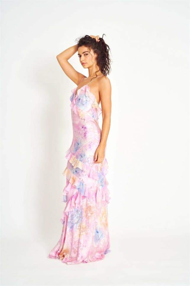 Naomy | Robe maxi à volants florale pour femmes