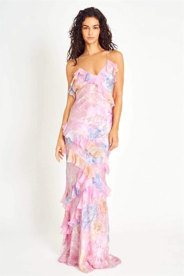 Naomy | Robe maxi à volants florale pour femmes