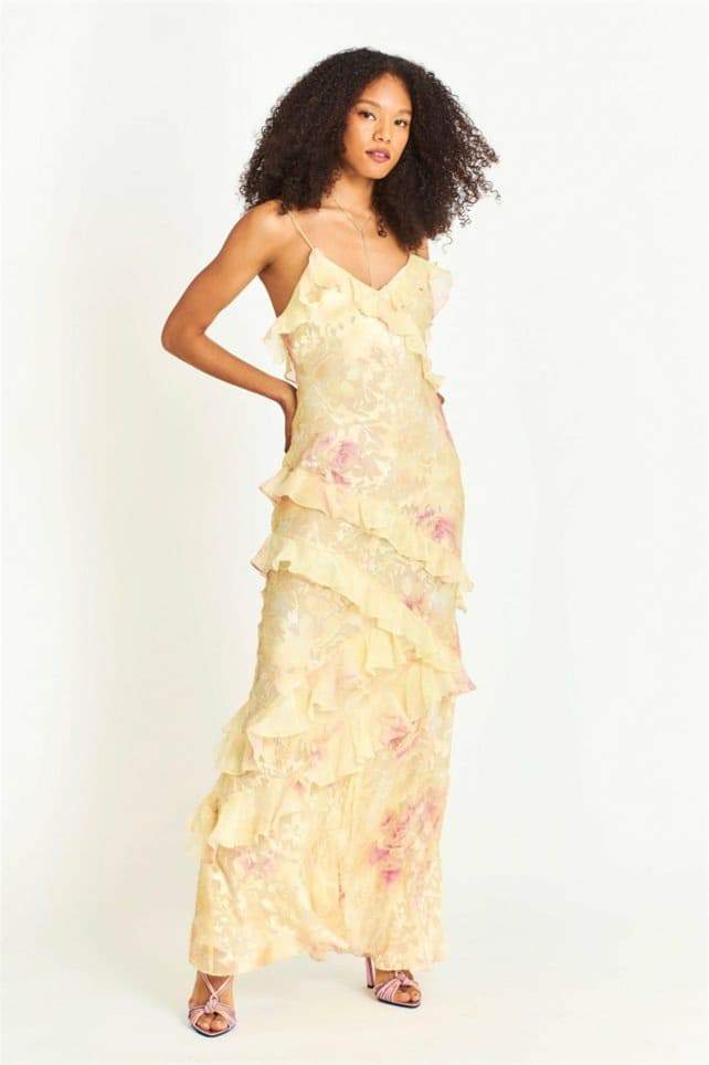Naomy | Robe maxi à volants florale pour femmes
