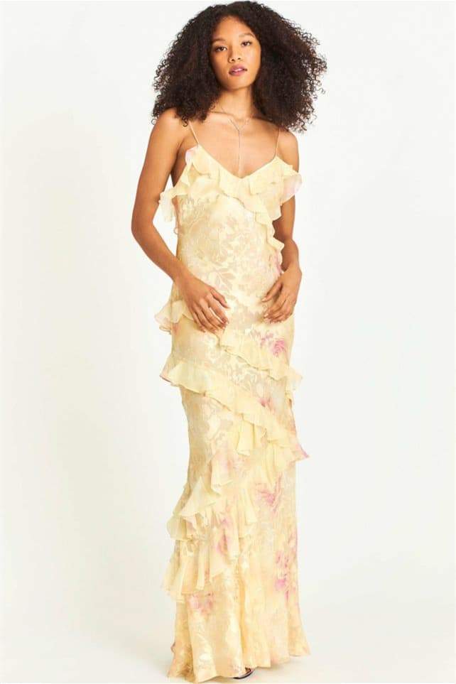 Naomy | Robe maxi à volants florale pour femmes