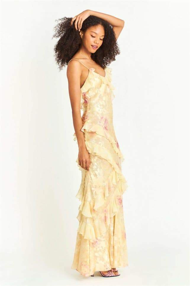 Naomy | Robe maxi à volants florale pour femmes