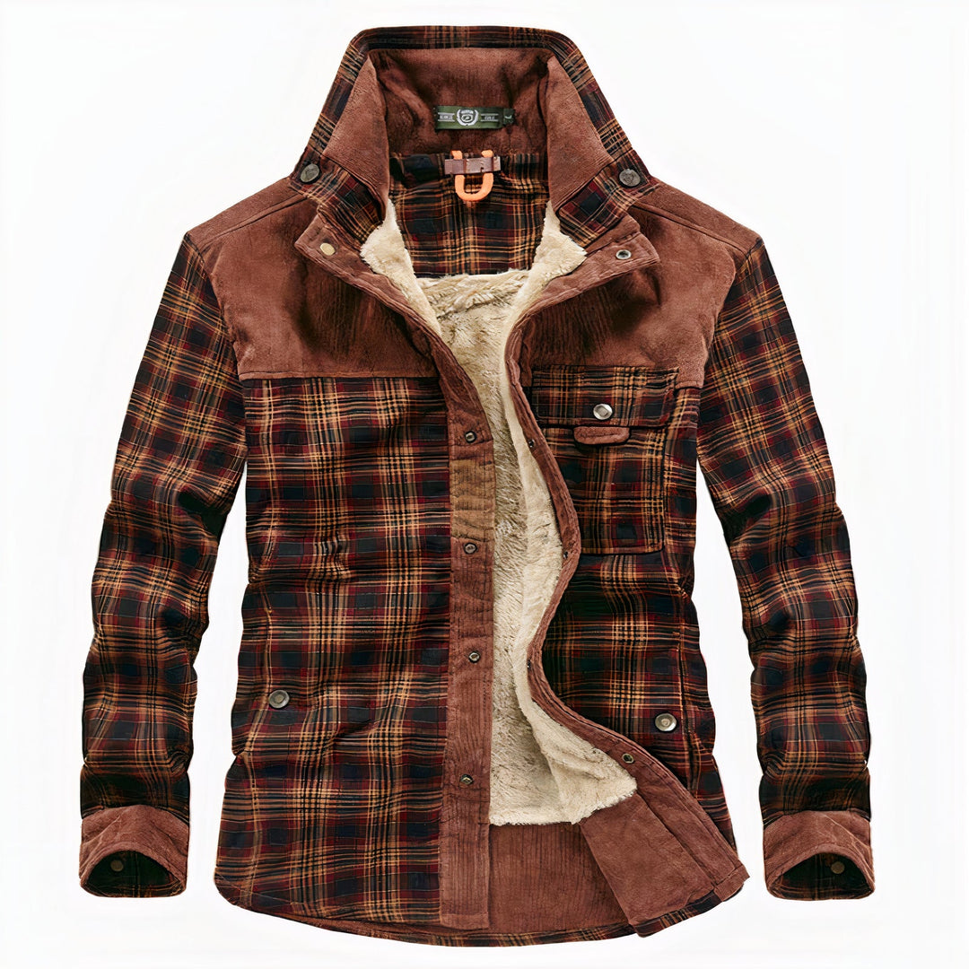 Veste Sherpa Carreaux Marron Homme - Resilience Skill Veste Sherpa Carreaux Marron Homme - Resilience Skill