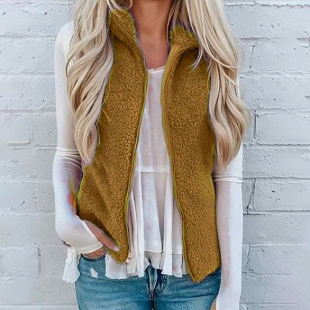 Navya | Gilet Douillet Avec Fermeture Éclair pour Femmes