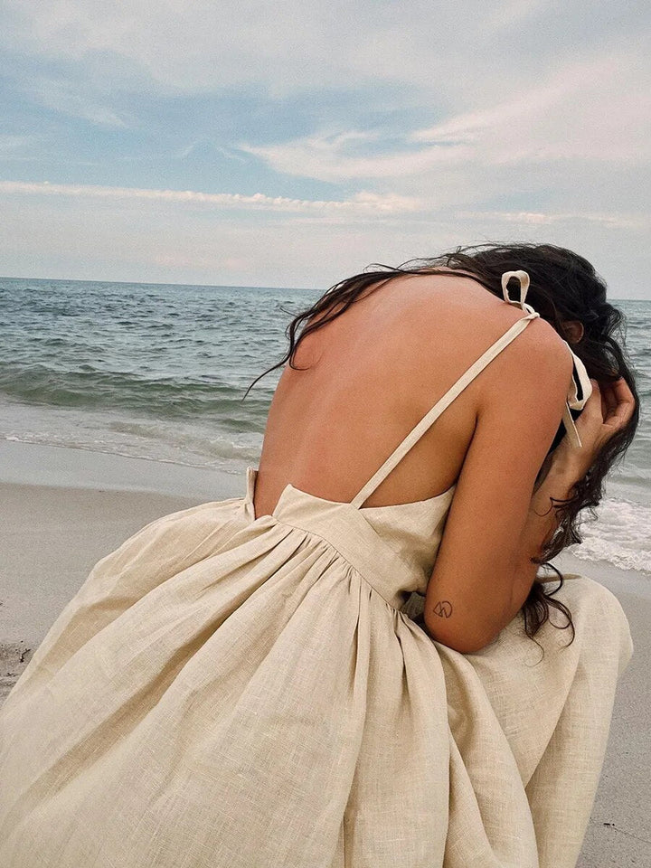 Jaylah | Robe Longue d'Été en Lin pour Femme